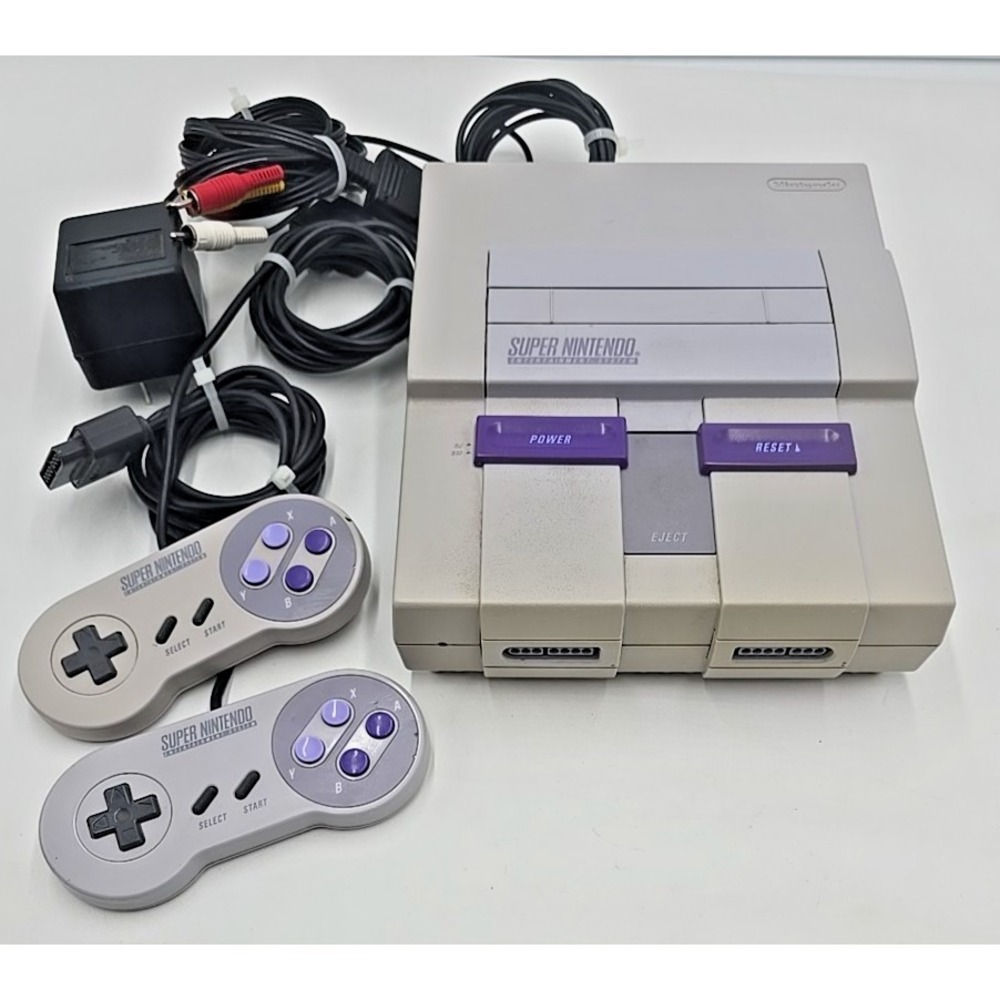 SNES Super Nintendo System Original Console Wired Retro Controllers‎ 90's TESTED